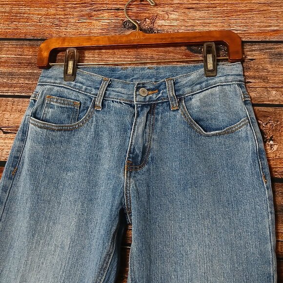 J Galt Jeans Size Small Shanghai Flared Blue Denim Stretch Mid Rise John Galt - Picture 4 of 8